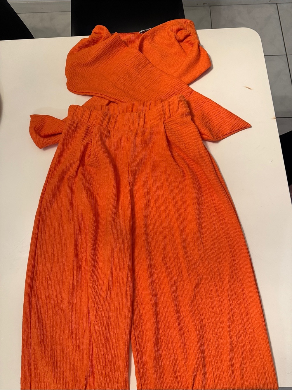 Fashion Nova Orange Strapless Jumpsuit